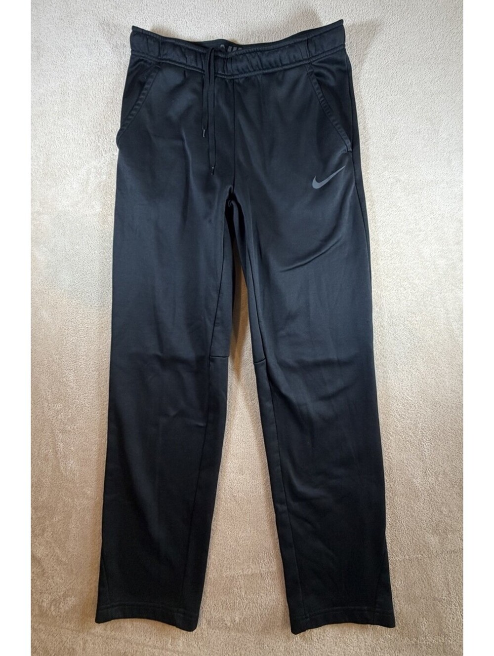 Nike Therma-FIT Mens M Black Training Pants Straight Leg Drawstring